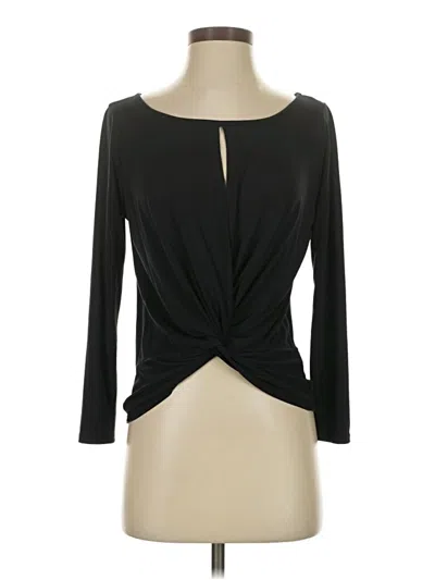 Pre-owned The Vanity Room Long Sleeve Top Black Keyhole Neckline Tops