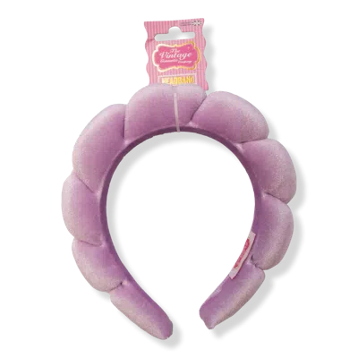 The Vintage Cosmetic Company Padded Lilac Velour Spa Headband