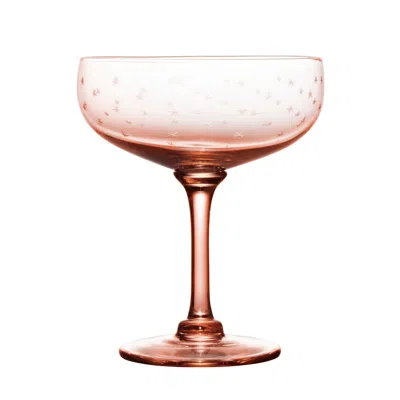 The Vintage List A Set Of Four Rose Crystal Cocktail Glasses With Stars Design In Pink