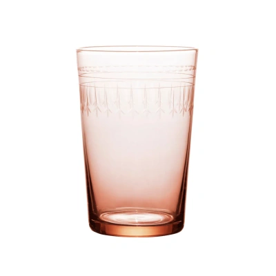 The Vintage List A Set Of Four Rose Crystal Tumblers With Ovals Design In Orange