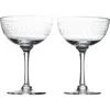 The Vintage List Set Of 2 Crystal Champagne Saucers In Transparent