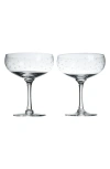 The Vintage List Set Of 2 Crystal Cocktail Glasses In Transparent