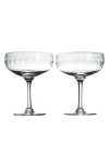 The Vintage List Set Of 2 Crystal Cocktail Glasses In Transparent