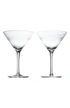 The Vintage List Set Of 2 Crystal Martini Glasses In Transparent