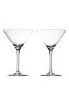 The Vintage List Set Of 2 Crystal Martini Glasses In Transparent