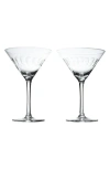The Vintage List Set Of 2 Crystal Martini Glasses In Transparent