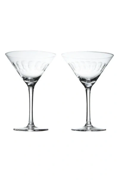 The Vintage List Set Of 2 Crystal Martini Glasses In Transparent