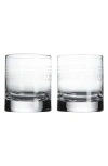 The Vintage List Set Of 2 Crystal Whiskey Glasses In Transparent