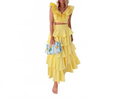 The Vintage Shop Amalfi Crop Top And Skirt Set In Yellow