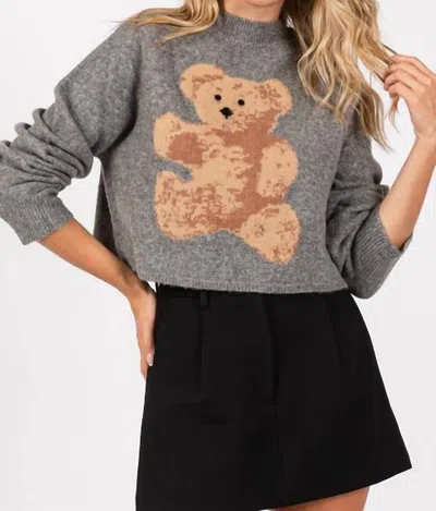 The Vintage Shop Beary Cute Sweater In Grey In Gray