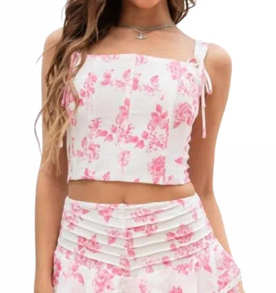 The Vintage Shop Chintz Floral Corset Top In Pink