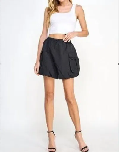 The Vintage Shop Drawstring Waist Cargo Mini Skirt In Black