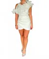 The Vintage Shop One Shoulder Ruffle Mini Dress In White In White