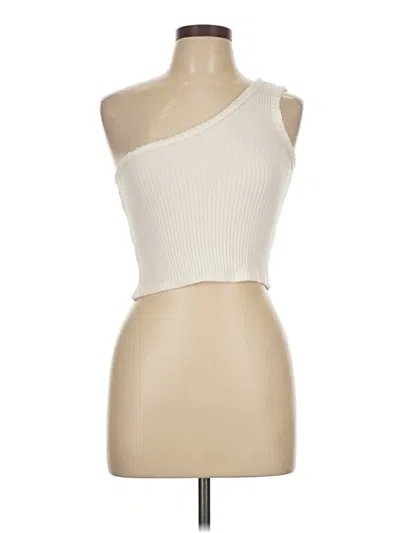 Pre-owned The Vintage Shop Tank Top Ivory One Shoulder Neckline Tops In White