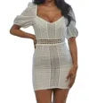 The Vintage Shop Tie The Knot Eyelet Lace Mini Dress In White In White