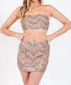 The Vintage Shop Zig Zag Sequin Bandeau Top And Mini Skirt Set In Multi In Multi