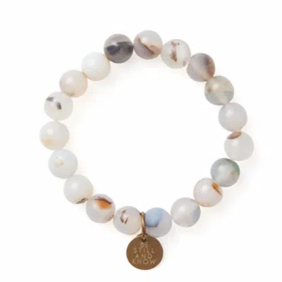 The Vintage Sparrow Women's Serenity Stones Be Still Earth Tone Bracelet In Multi
