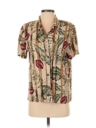 Pre-owned The Vintage Twin Short Sleeve Blouse In Brown