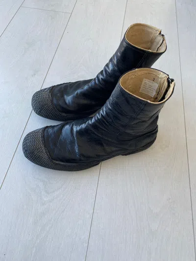 Pre-owned The Viridi-anne Backzip Leather Boots In Black