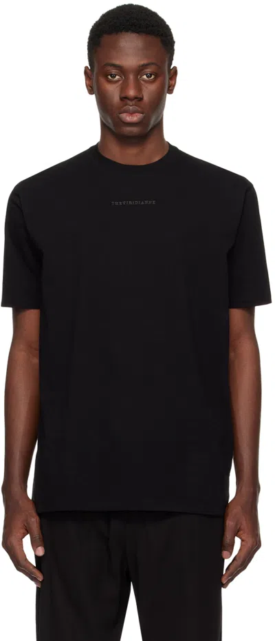 The Viridi-anne Black Embroidered T-shirt In A-black