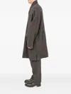 The Viridi-anne Button Linen Wool Coat In Gray