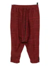 The Viridi-anne Checked Drop-crotch Trousers In Red