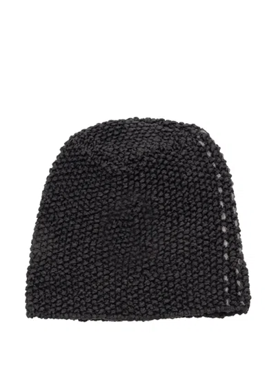The Viridi-anne Cotton Beanie Hat In Black