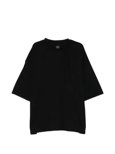 The Viridi-anne Double Neck T-shirt In Black