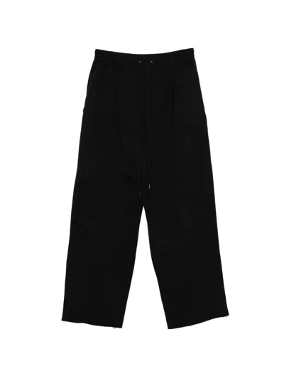 The Viridi-anne Drawstring Raw-cut Trousers In Black