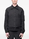 The Viridi-anne Herringbone-pattern Jacket In Black