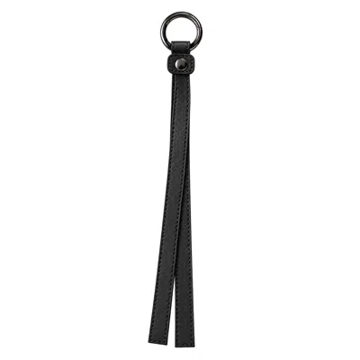 The Viridi-anne Leather Keychain In Black