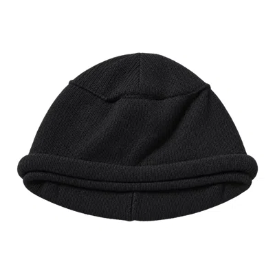 The Viridi-anne Mixed Knit Hat Beanie In Black