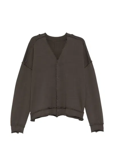 The Viridi-anne Raw-cut Cardigan In Brown