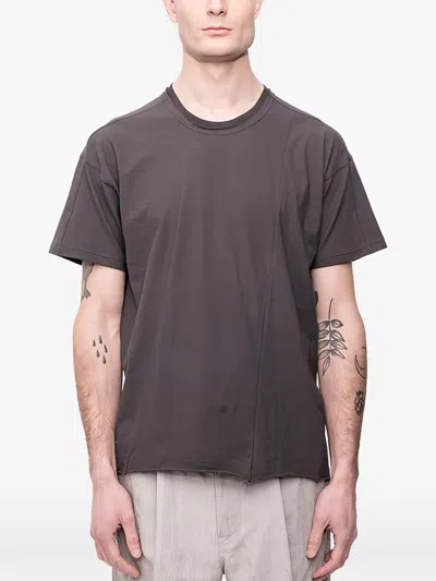 The Viridi-anne Raw-edge Jersey T-shirt In Gray
