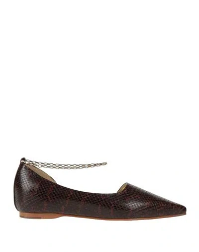 The Volon Woman Ballet Flats Cocoa Size 10 Soft Leather In Brown