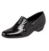 The Walking Cradle Co. Women's Teri Flat Shoes In Black Croc In Black