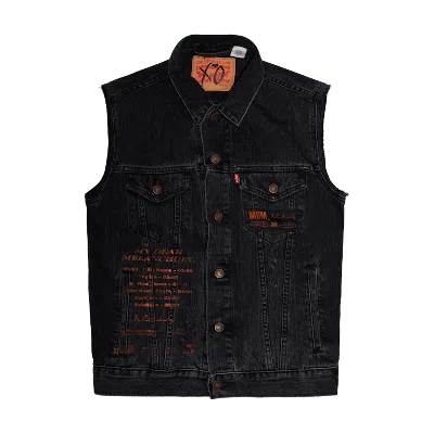 Pre-owned The Weeknd Men's  Privilege Levi's Denim Vest In Black
