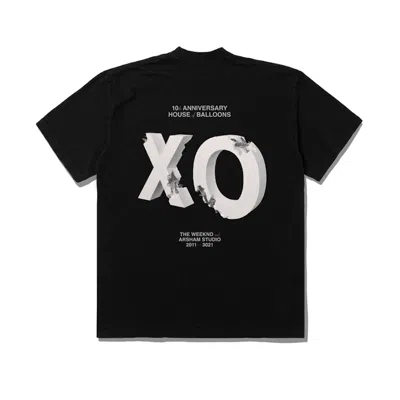 Pre-owned The Weeknd Men's  X Daniel Arsham House Of Balloons Eroded Xo Tee Shirt In Black