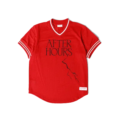 Pre-owned The Weeknd Men's  X Mitchell & Ness After Hours Mesh Baseball Jersey Baseball Jersey In Red