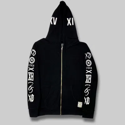 Pre-owned The Weeknd Official Issue Xo Cut & Sewn Zip Up Hoodie In Black