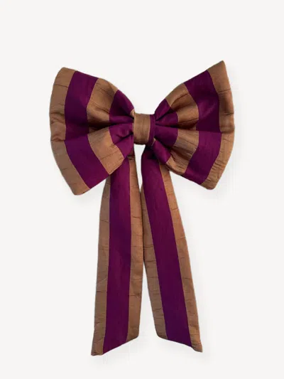 The Well Worn Gold / Pink The Charlotte Stripe Bow In Multi