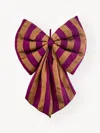 The Well Worn Gold / Pink The Large Charlotte Wide Stripe Bow In Multi