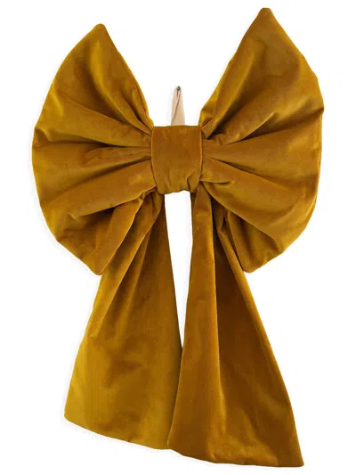 The Well Worn Gold The Oversized Charlotte Velvet Bow Ochre