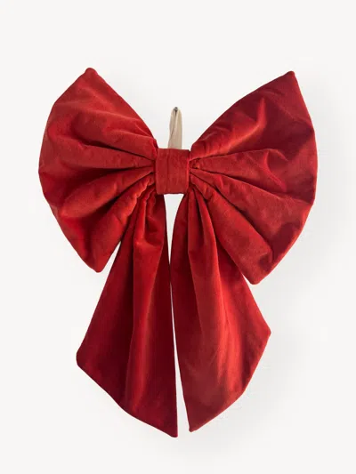The Well Worn Red The Oversized Charlotte Velvet Bow Russet