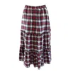 The Well Worn Women's Black / Red The Romana Tartan Tiered Skirt In Multi