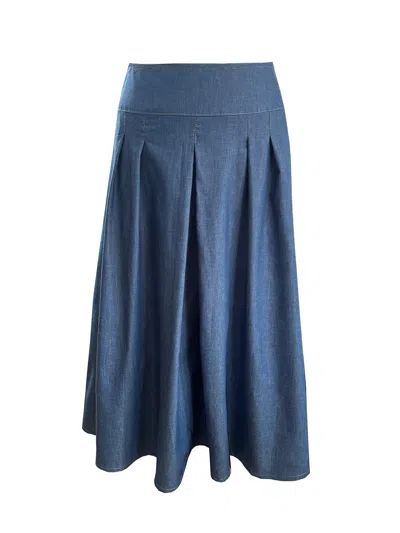 The Well Worn Women's Blue The Dune Skirt – Chambray