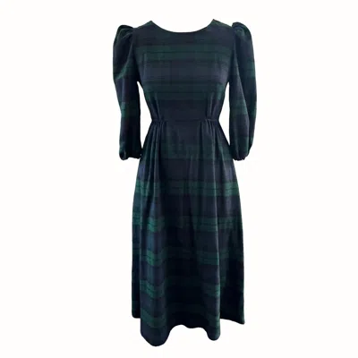 The Well Worn Women's Green / Black / Blue The Maisie Dress – Blackwatch Tartan In Multi