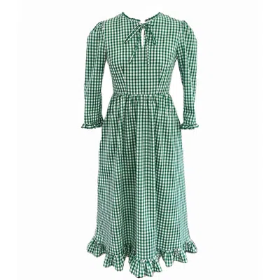 The Well Worn Women's Green Gingham Lillian Dress