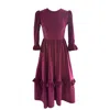 The Well Worn Women's Red The Felicity Dress - Burgundy Fine Cord In Red