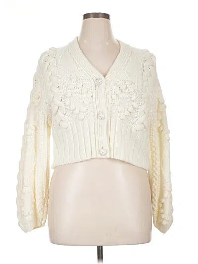 Pre-owned The Westside Cardigan Sweater In White